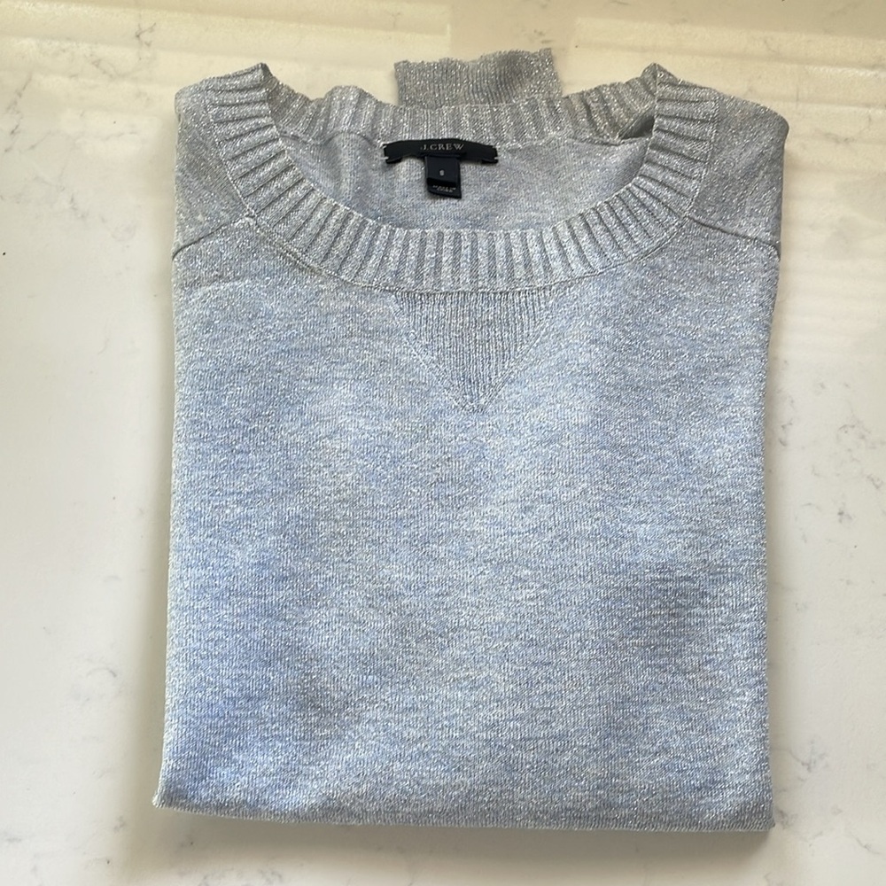 J.Crew light blue shimmer Women's Sweater